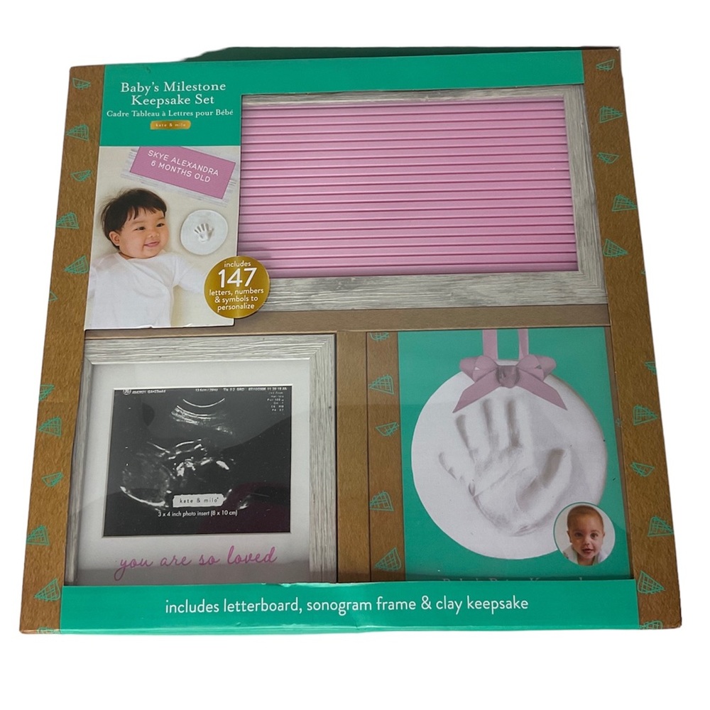 Pearhead Baby Milestones Keepsake Pink Set